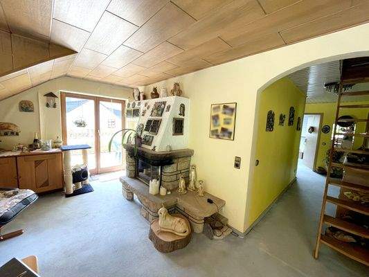 Kamin beim Essbereich