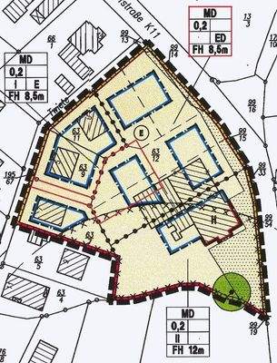B-Plan Ausschnitt (ungefähre Darstellung des Grundstücks)