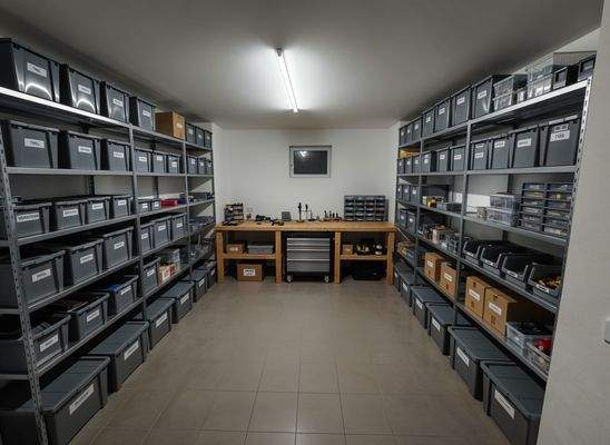 Lagerraum virtuell möbliert