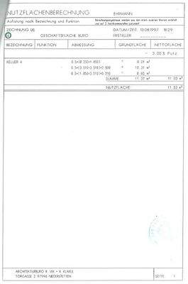 Nutzflächenberechnung Kellerraum