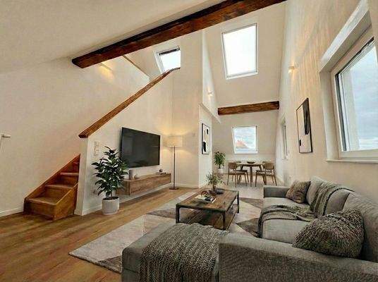 Wohnzimmer KI Staging