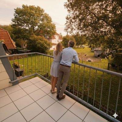Balkon mit Blick ins Grün