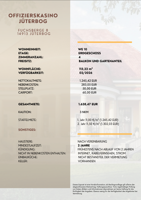 Mietpreis WE 10