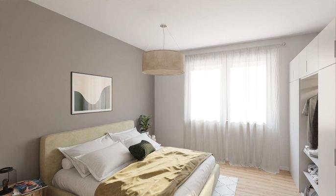 Helles und komfortables Schlafzimmer