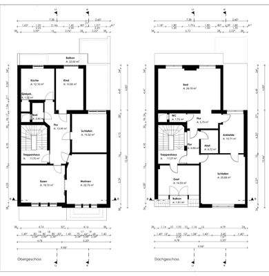 1. Obergeschoss & Dachgeschoss Grundriss