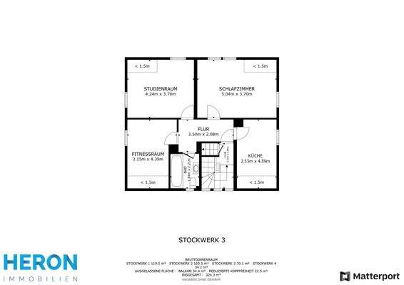 Grundriss Stockwerk 3