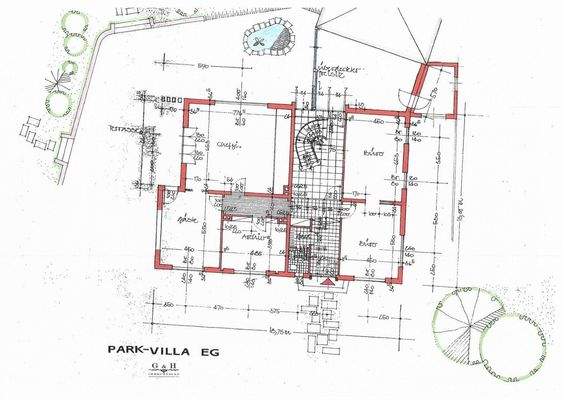 Grundriss-Skizzen Park-Villa EG