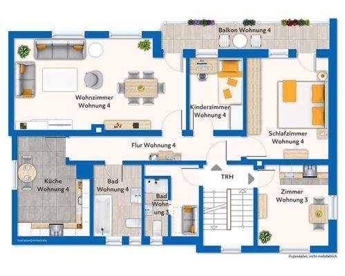 Grundriss vom Obergeschoss