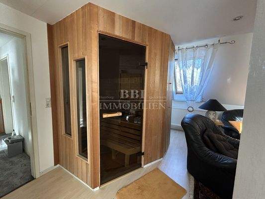 Sauna im Obergeschoss