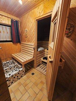 Sauna mit Fußbecken