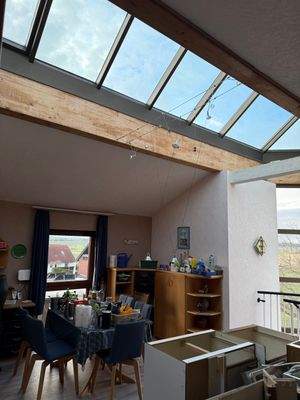 Wohnzimmer OG mit Lichtkuppel