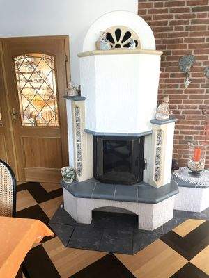 Kamin im Wohnzimmer EG