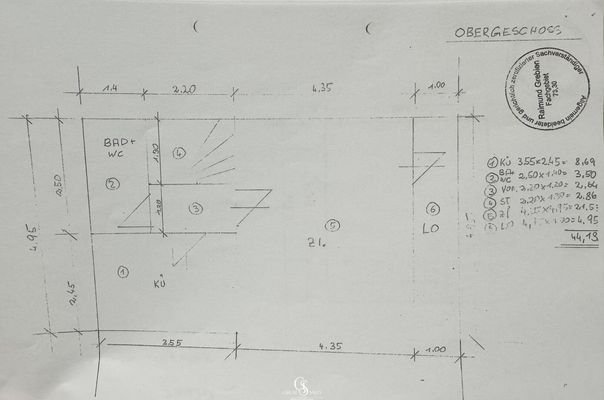 Plan Obergeschoss