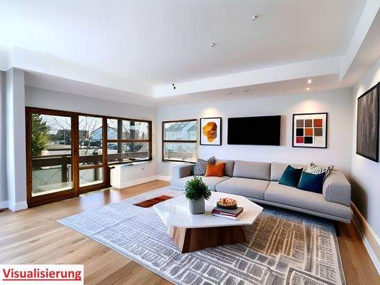 lichtdurchfluteter Wohnbereich mit Balkonzugang
