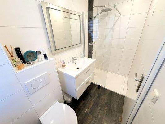 Gäste-WC mit Dusche im Erdgeschoss