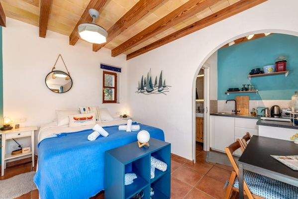 Schlafzimmer von einem der Gästeappartments