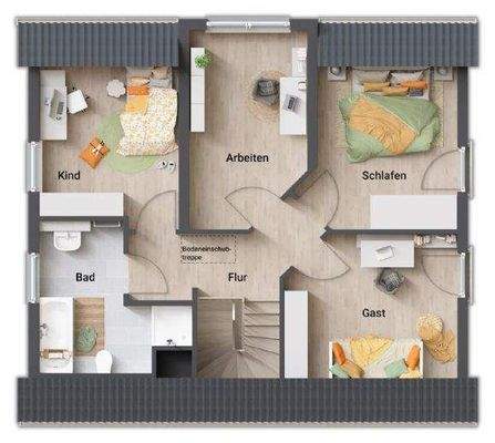 Dachgeschoss 5 Zimmer Variante