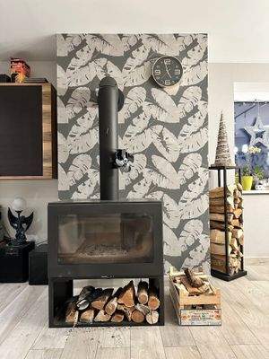 Kaminofen im Wohn-/Esszimmer - Maisonettewohnung