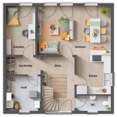 Grundriss-Erdgeschoss mit zusaetzlichem Zimmer