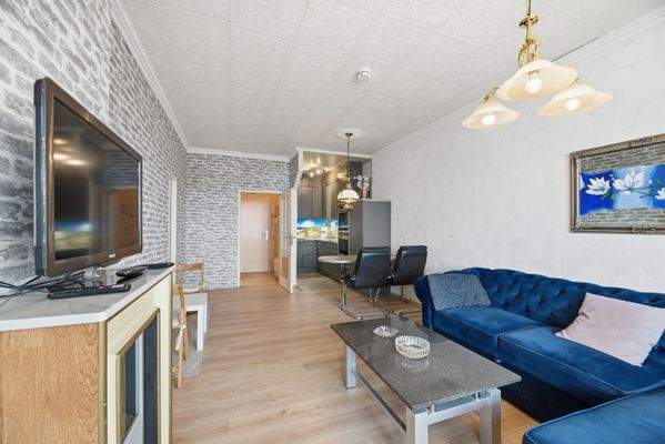 Wohnzimmer mit Pantry Kitchen