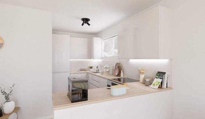 Visualisierung der Küche der Eigentumswohnung