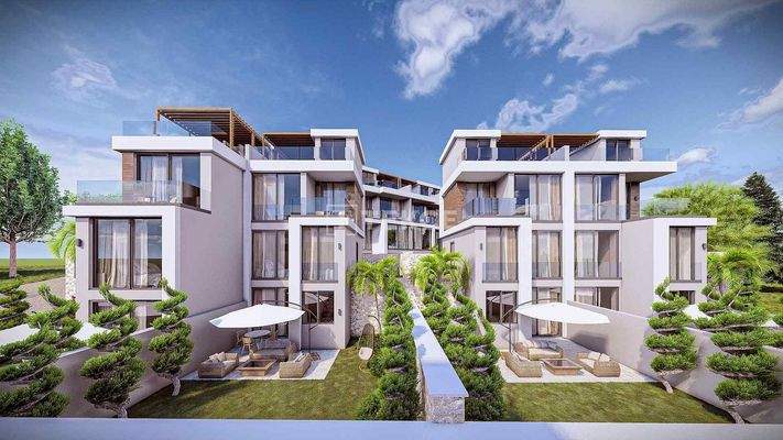 Villa with Pool in a Sea View Complex in Antalya Kalkan