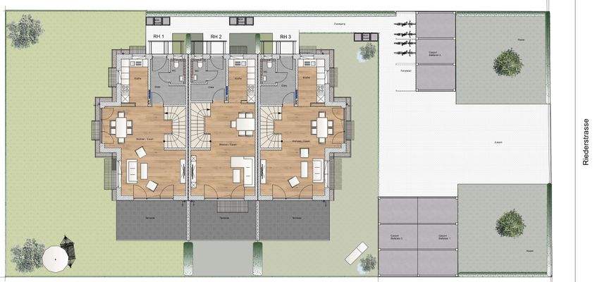 Erdgeschoss mit Aussenanlagen