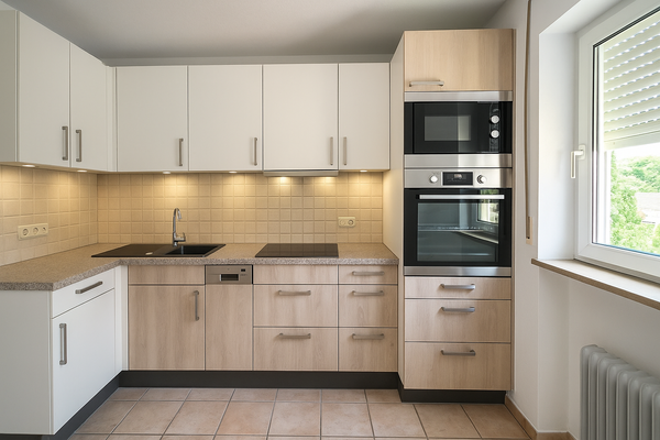 Moderne Küche mit Holz- und Edelstahlakzenten.png