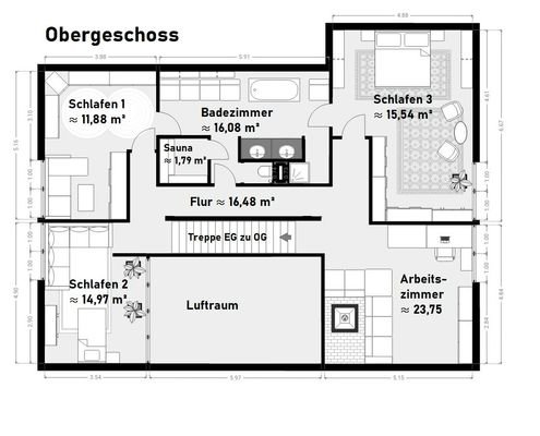 Grundriss Obergeschoss