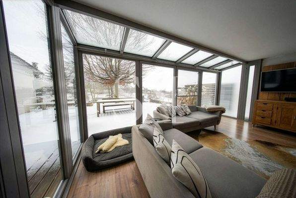 Wohnbereich im Wintergarten