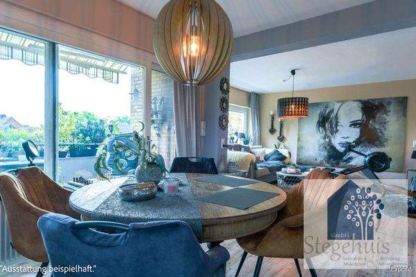 Essbereich im Wohnzimmer