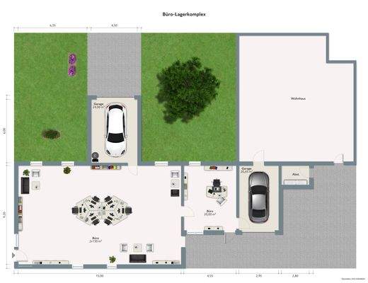 Grundfläche Büro-Lagerkomplex