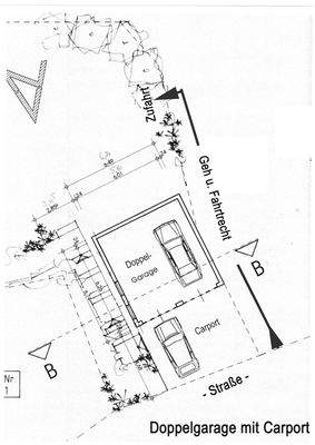 Grundriss Garage mit Carport