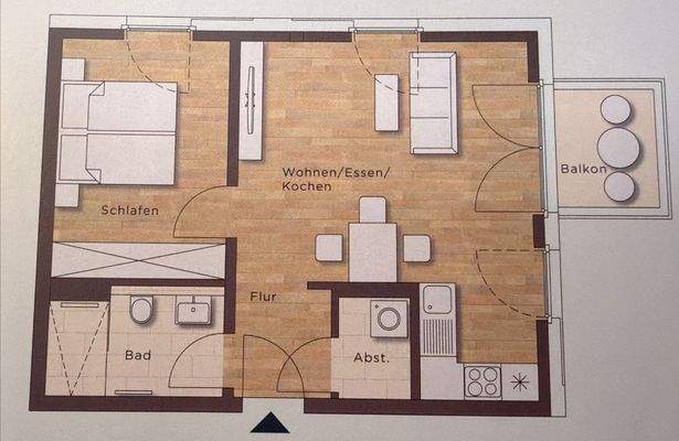 Zweizimmer-Wohnungsplan