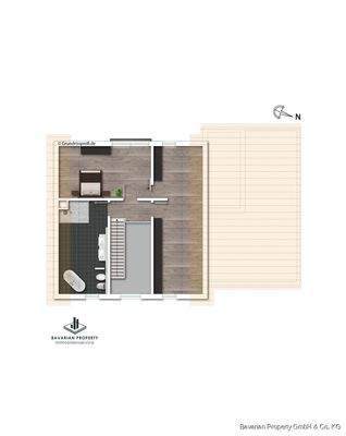 Grundriss Dachgeschoss (Gestaltungsbeispiel)