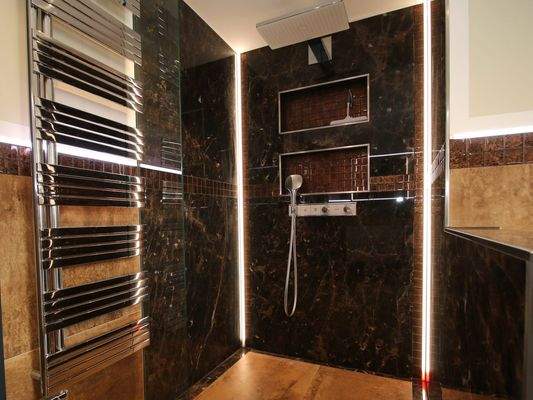 Seeblick - Marmorbad Dusche