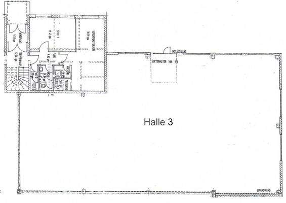 Grundriss Halle mit Büro