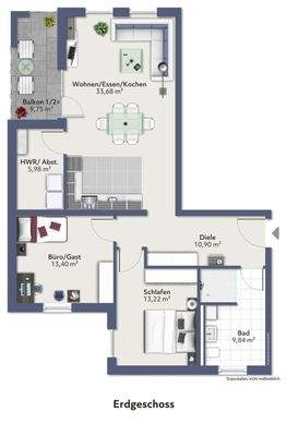 Neubauwohnung mit Weitsicht im Erdgeschoss