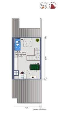 Grundriss oberre Wohnebene