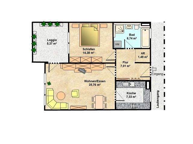 2-Zimmer-Wohnung mit TG-Stellplatz in Nürnberg-West (Stadtteil Höfen), Tillystr. - Photo 2