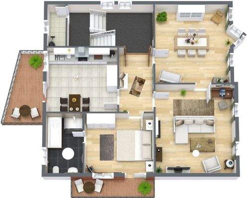 3D Grundriss Bel Etage