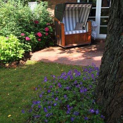 Strandkorb auf der Terrasse