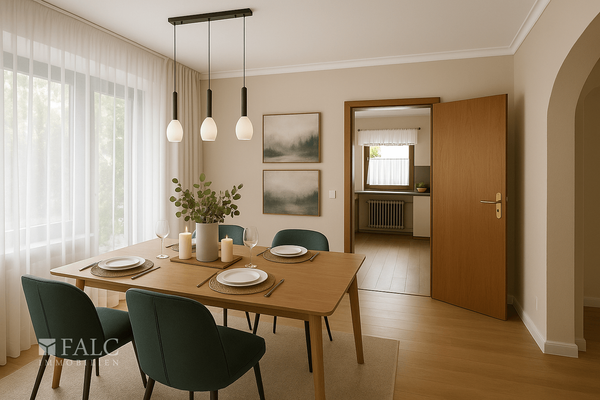 Einrichtungsbeispiel Esszimmer mit Blick Küche