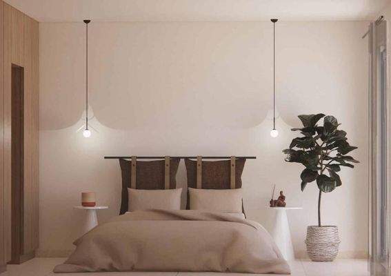 Kreta, Kalyves: 150 Meter zum Meer - Luxusvilla mit Meerblick und privatem Pool in kleinem Komplex zu verkaufen