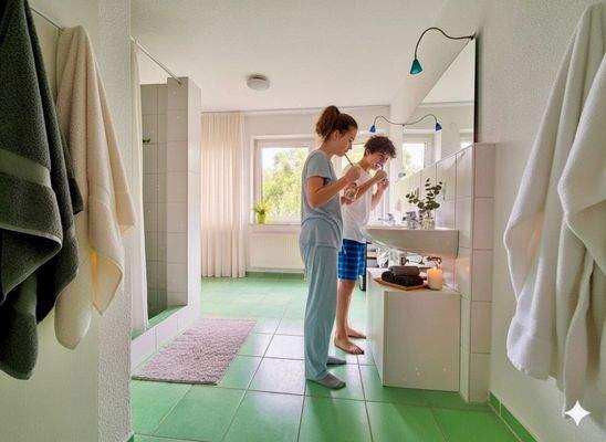 ...mit eigenem Kinderbad