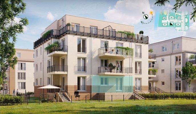 Ihre Wohnung markiert in der Außenansicht