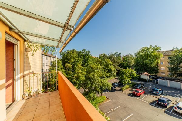 Blick von einem Balkon