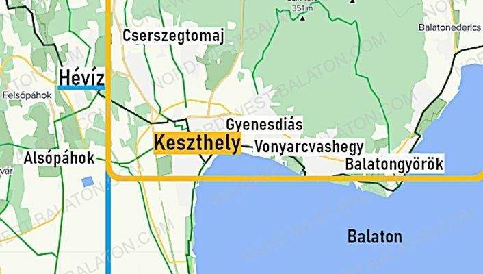 Karte Regionen Nord-West-Balaton Ausschnitt