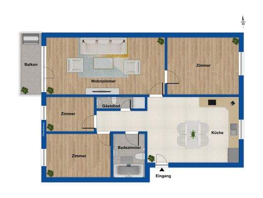 Grundriss - Hochparterre