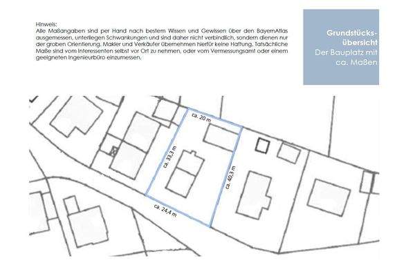 Grundstücksübersicht mit Maßen